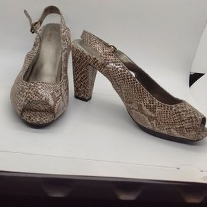 Faux snake skin heels